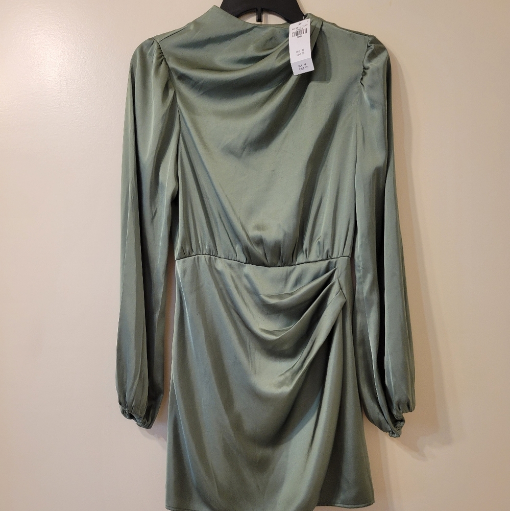 Elegant Green Satin Dress